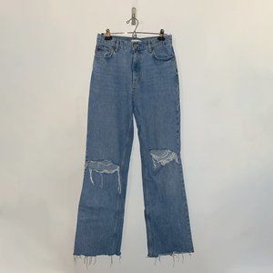 ZARA WIDE-LEG RIPPED TRF JEANS
